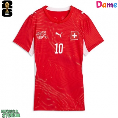 Schweiz Granit Xhaka #10 Replika Hjemmebanetrøje Dame VM 2026 Kortærmet